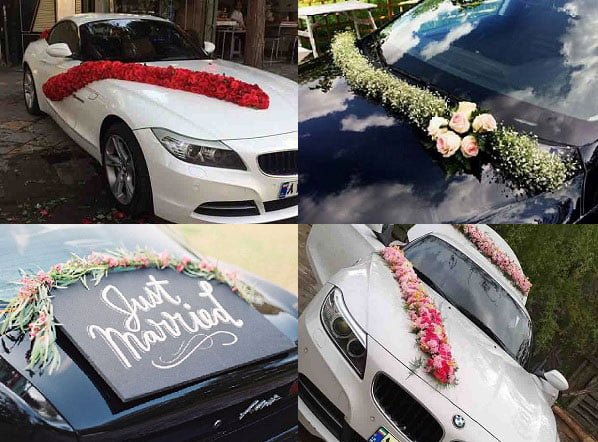 گل زدن ماشین عروس